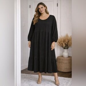 Casual Black Peasant Women's MIDI/Maxi Dress Size 2X NWT Canyon Retreat